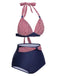 1950s Halter Contrast Polka Dots Swimsuit — 1950s poolside glamour meets sun-drenched confidence