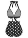 1950s Halter Contrast Polka Dots Swimsuit — because 1950s glamour never goes out of style