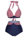 1950s Halter Contrast Polka Dots Swimsuit — because 1950s glamour never goes out of style