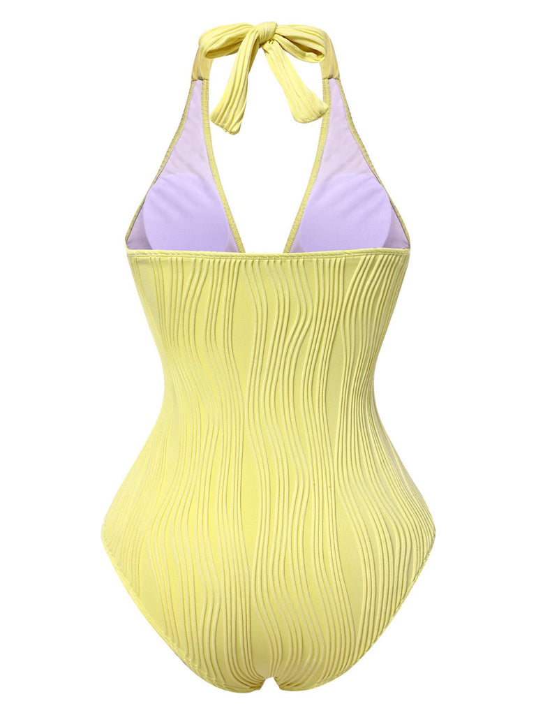 1950s Halter Hollow URing Textu | 1950s | vintage swimsuit, retro beachwear