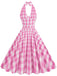 1950s Halter Plaid Belted Swing Dress: timeless style reimagined