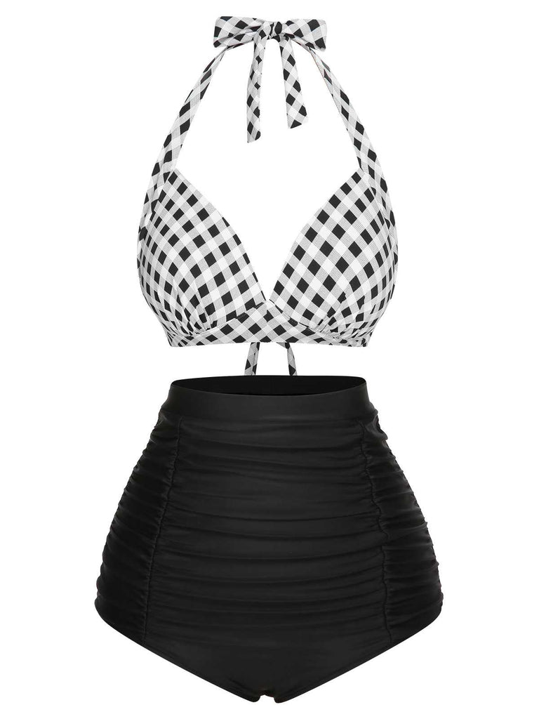 1950s Halter Plaids Lace-Up Swimsuit — because 1950s glamour never goes out of style