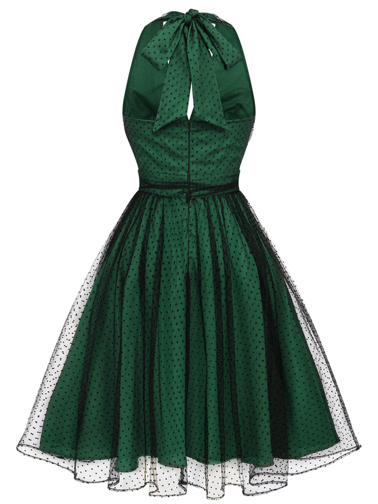 1950s Halter Polka Dots Mesh Dress — vintage elegance for the modern woman