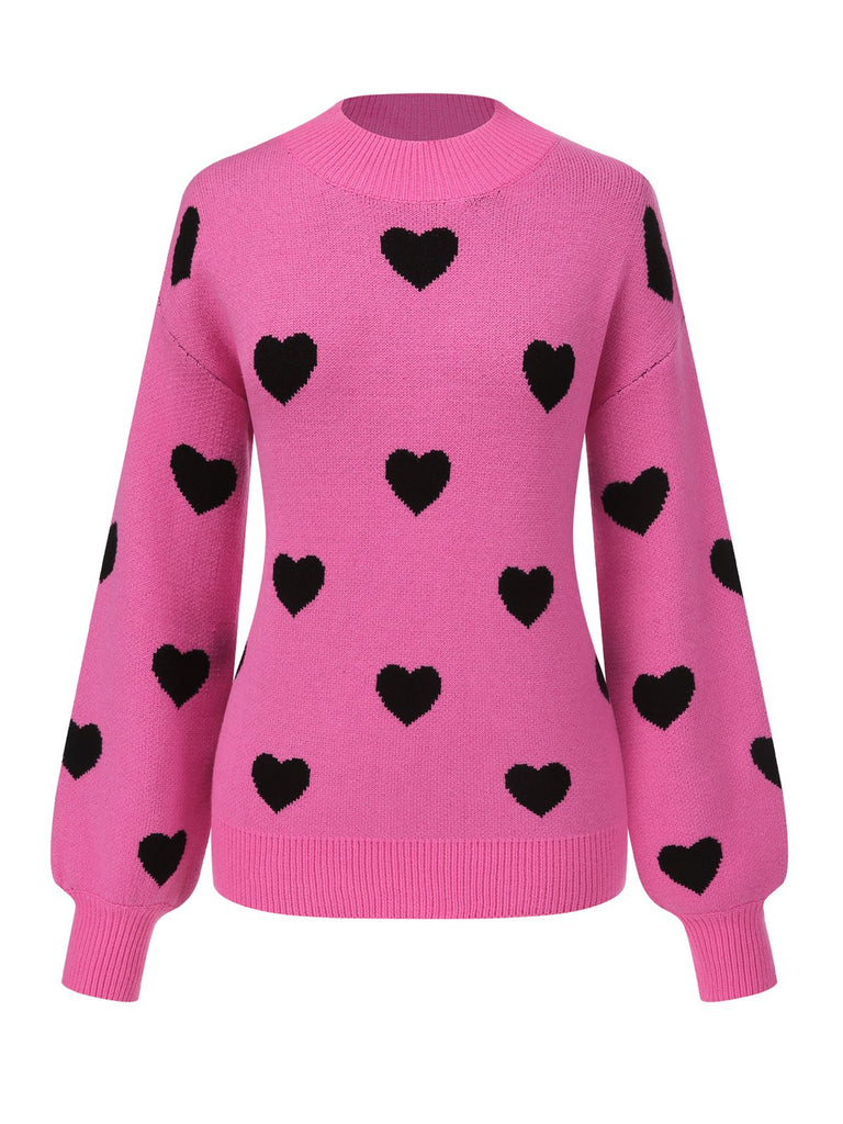 1950s Heart Dots Knitted Solid | 1950s | vintage fashion, retro style