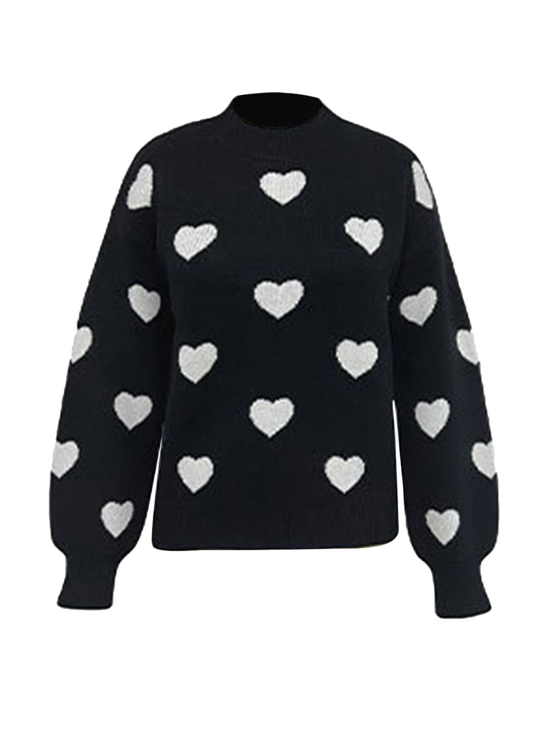 1950s Heart Dots Knitted Solid | 1950s | vintage fashion, retro style