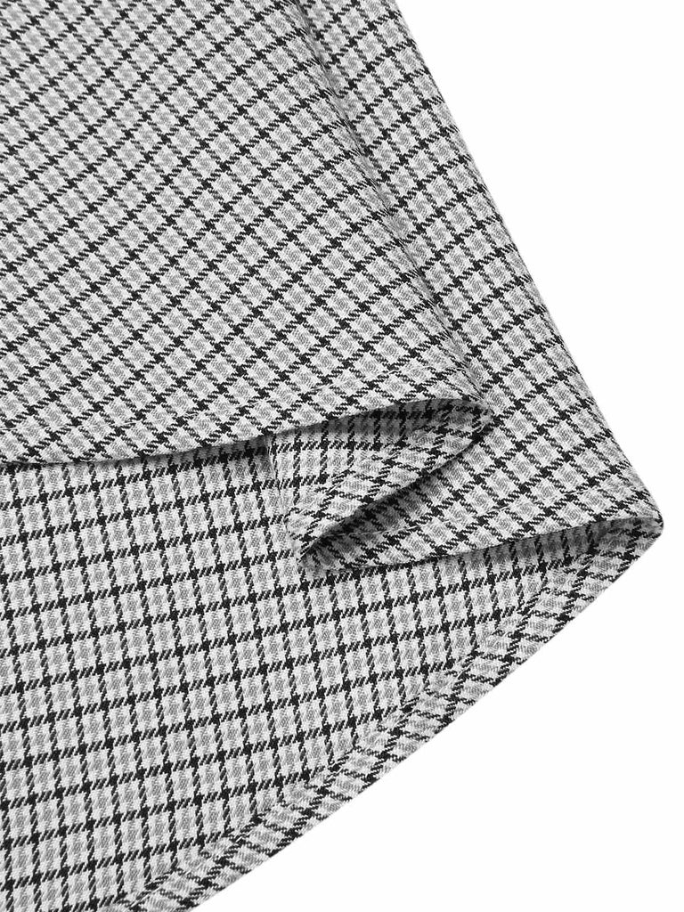1950s High-Waist Plaids Button Pocket Skirt - vintage skirt, retro style