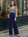 1950s Hollow Bow Stripe Patchwork Jumpsuit - vintage jumpsuit, retro chic for women