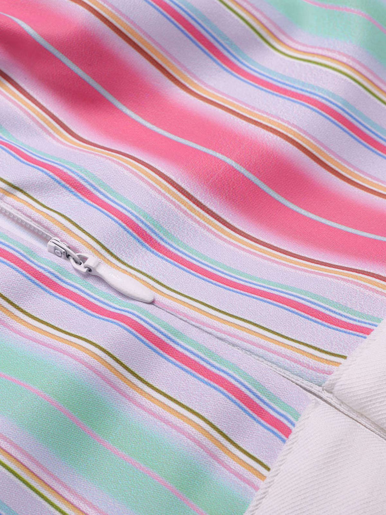 1950s Halter Starfish Colorful Stripes Belted Jumpsuit - vintage jumpsuit, retro fashion