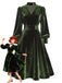 1950s Keyhole V-Neck Pearl Velvet Dress - vintage dress, retro fashion, rockabilly
