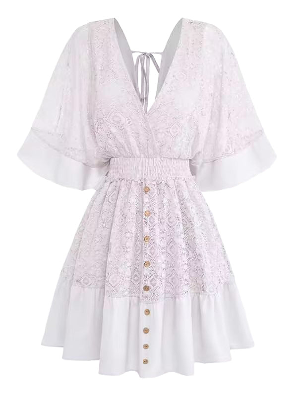1950s Lace Patchwork Dress 11