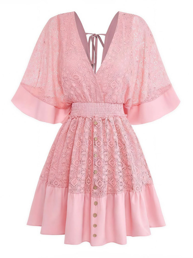 1950s Lace Patchwork Dress