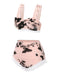 View 11: Beige 1950s Mesh Butterfly Tankini Set with elegant butterfly embroidery, perfect for vintage beach fashion