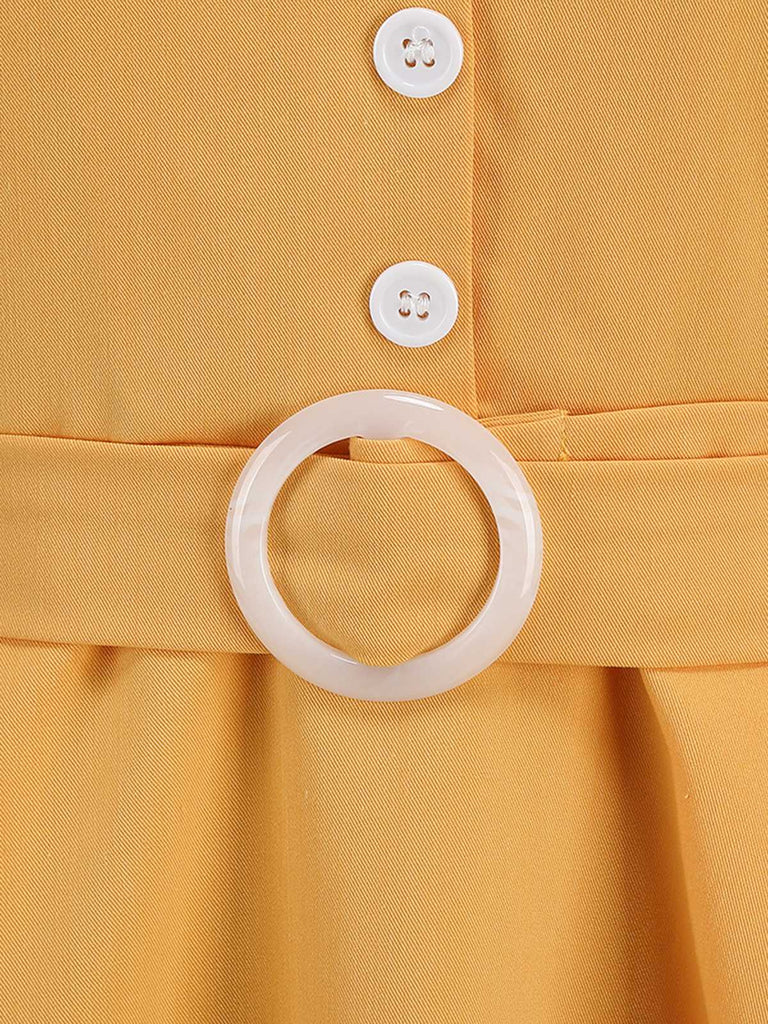 1950s Lapel Belted Solid Dress — the kind of 1950s dress that makes strangers smile