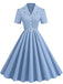 1950s Lapel Belted Solid Dress — a 1950s silhouette that turns sidewalks into runways