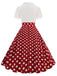 This 1950s Lapel Polka Dots Patchwork Swing Dress wraps her in 1950s elegance, one twirl at a time