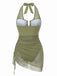 1950s Mesh Halter Tie Waist One Piece Swimsuit 3