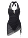 1950s Mesh Halter Tie Waist One Piece Swimsuit 6