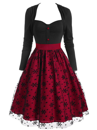 1950s Mesh Patchwork Vintage Dress: timeless style reimagined