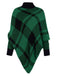 1950s Mock Neck Plaid Knit Poncho Sweater, vintage fashion, retro style - perfect for women who love vintage and retro fashion
