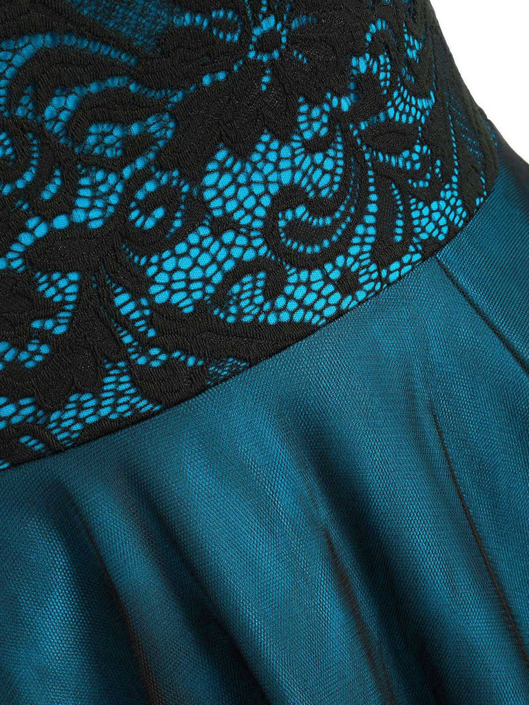 1950s Off Shoulder Lace Swing Dress, classic 1950s style elegant retro fashion - Image 8