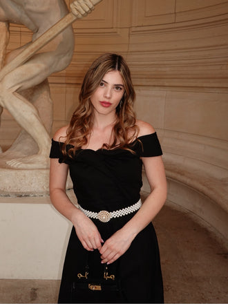She slips into this 1950s Off Shoulder Swing Dress and suddenly it's a 1950s daydream