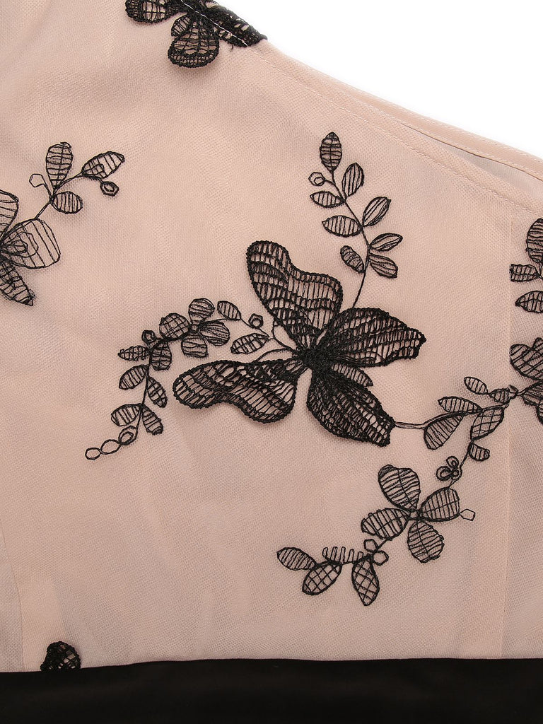 1950s One-shoulder Lace Butterfly Jumpsuit: timeless style reimagined
