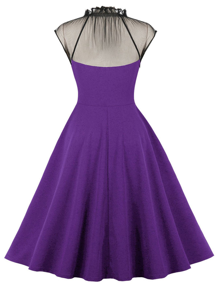 1950s Patchwork Flying Sleeves Swing Dress — vintage elegance for the modern woman