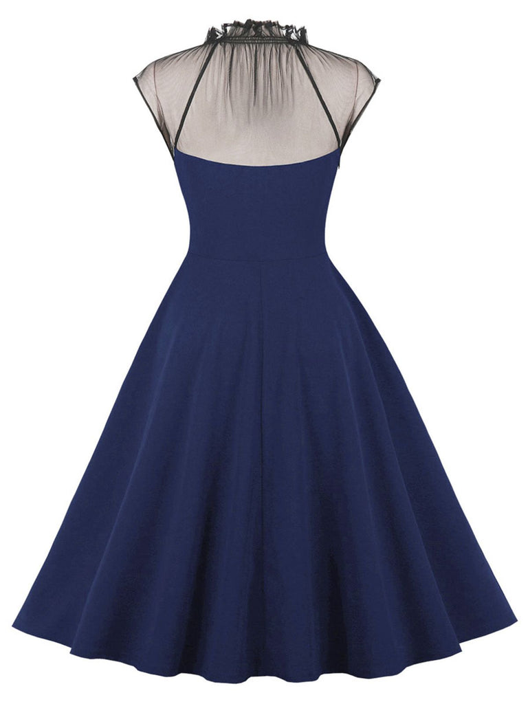 1950s Patchwork Flying Sleeves Swing Dress — vintage elegance for the modern woman