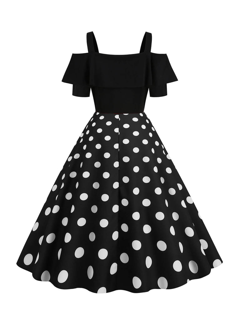 1950s Patchwork Polka Dot Strap Dress — a 1950s silhouette that turns sidewalks into runways