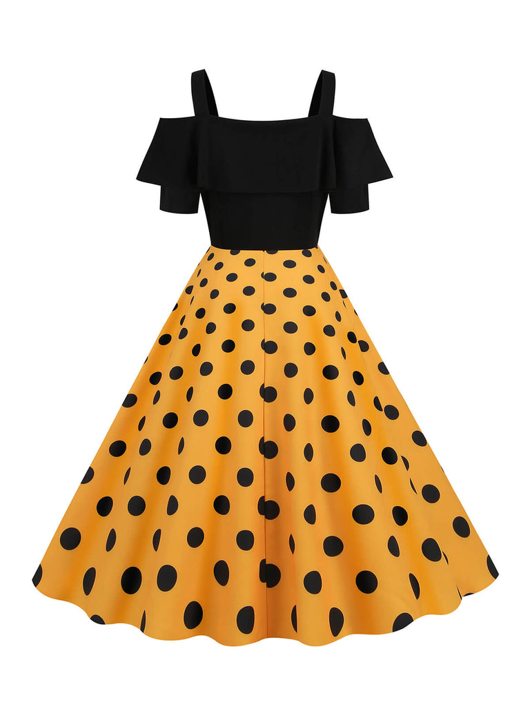1950s Patchwork Polka Dot Strap Dress: where 1950s romance meets her modern spirit
