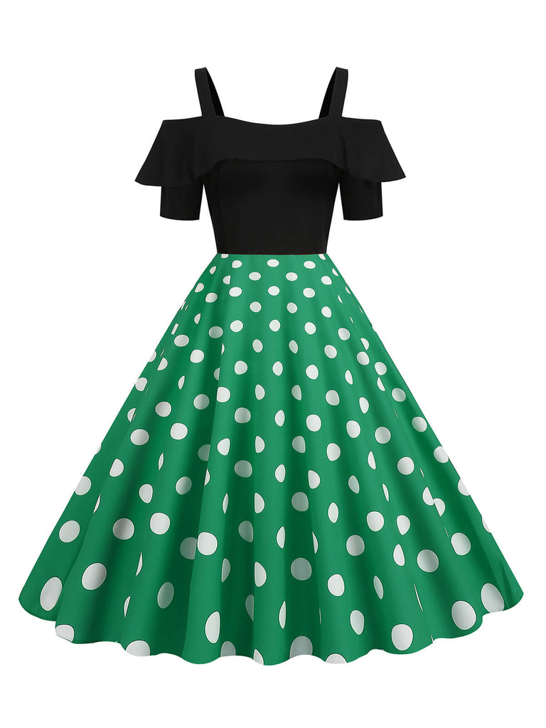 1950s Patchwork Polka Dot Strap Dress — the kind of 1950s dress that makes strangers smile