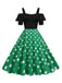 1950s Patchwork Polka Dot Strap Dress — the kind of 1950s dress that makes strangers smile