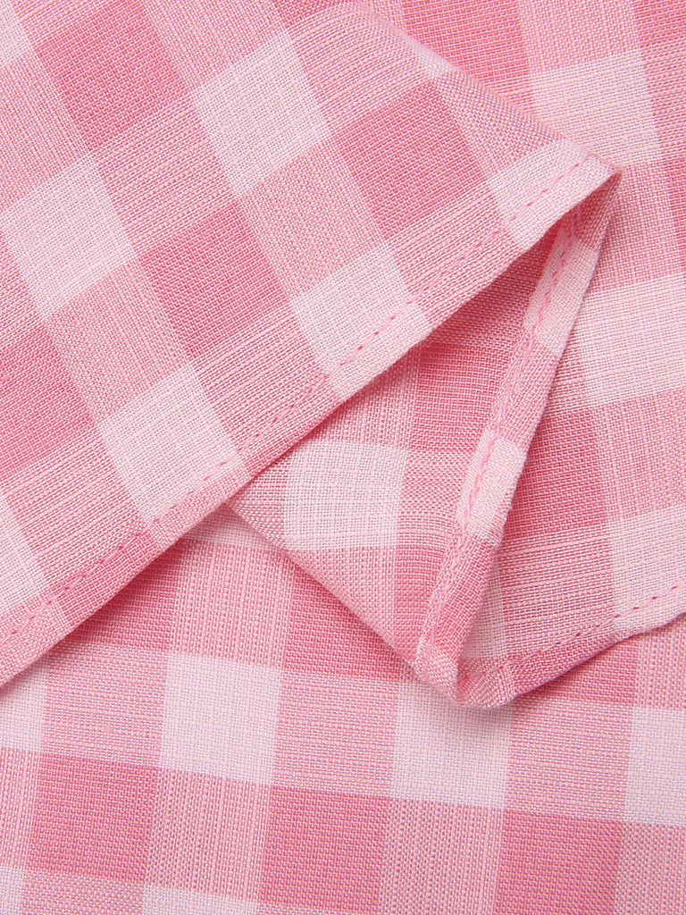 1950s Pink Plaid Button Skirt With Belt, vintage skirt, retro style - perfect for women who love vintage and retro fashion