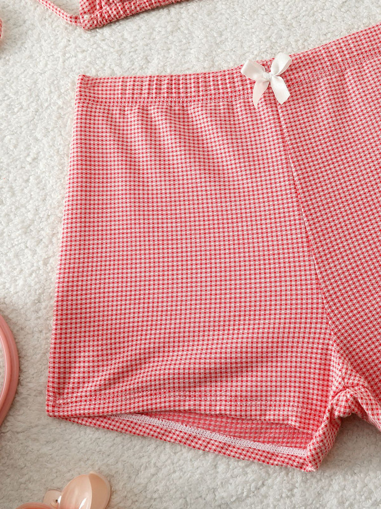 Pink 1950s Bow Colorblock Butterfly Bikini Set, vintage swimsuit, pin-up swimwear - perfect for women who love vintage and retro fashion