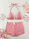 Pink 1950s Bow Colorblock Butterfly Bikini Set, vintage swimsuit, pin-up swimwear - perfect for women who love vintage and retro fashion