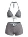 Pink 1950s Bow Colorblock Butterfly Bikini Set, vintage swimsuit, pin-up swimwear - perfect for women who love vintage and retro fashion