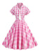 1950s Plaid Bow Lapel Swing Dress — vintage elegance for the modern woman