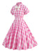1950s Plaid Bow Lapel Swing Dress: timeless style reimagined