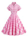 1950s Plaid Bow Lapel Swing Dress — vintage elegance for the modern woman