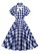 1950s Plaid Bow Lapel Swing Dress: timeless style reimagined