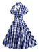1950s Plaid Bow Lapel Swing Dress — vintage elegance for the modern woman