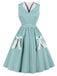 This 1950s Plaid Bow Pockets Lapel Dress wraps her in 1950s elegance, one twirl at a time