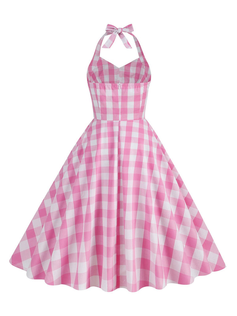 1950s Plaid Halter Swing Dress — a 1950s silhouette that turns sidewalks into runways