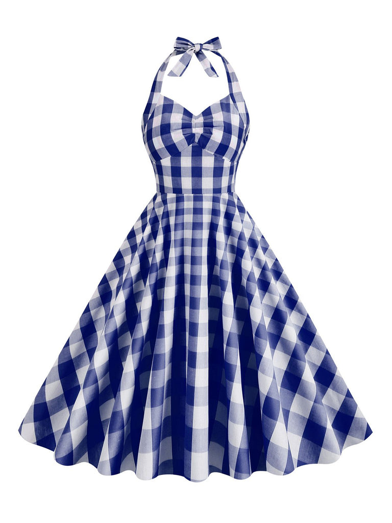 This 1950s Plaid Halter Swing Dress wraps her in 1950s elegance, one twirl at a time