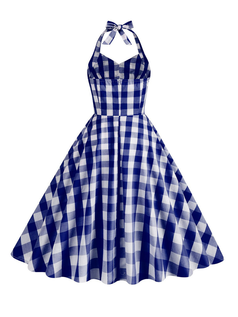 1950s Plaid Halter Swing Dress: where 1950s romance meets her modern spirit