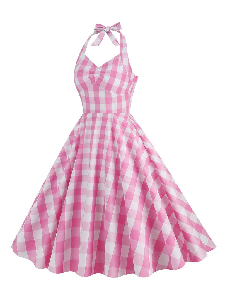 1950s Plaid Halter Swing Dress — the kind of 1950s dress that makes strangers smile
