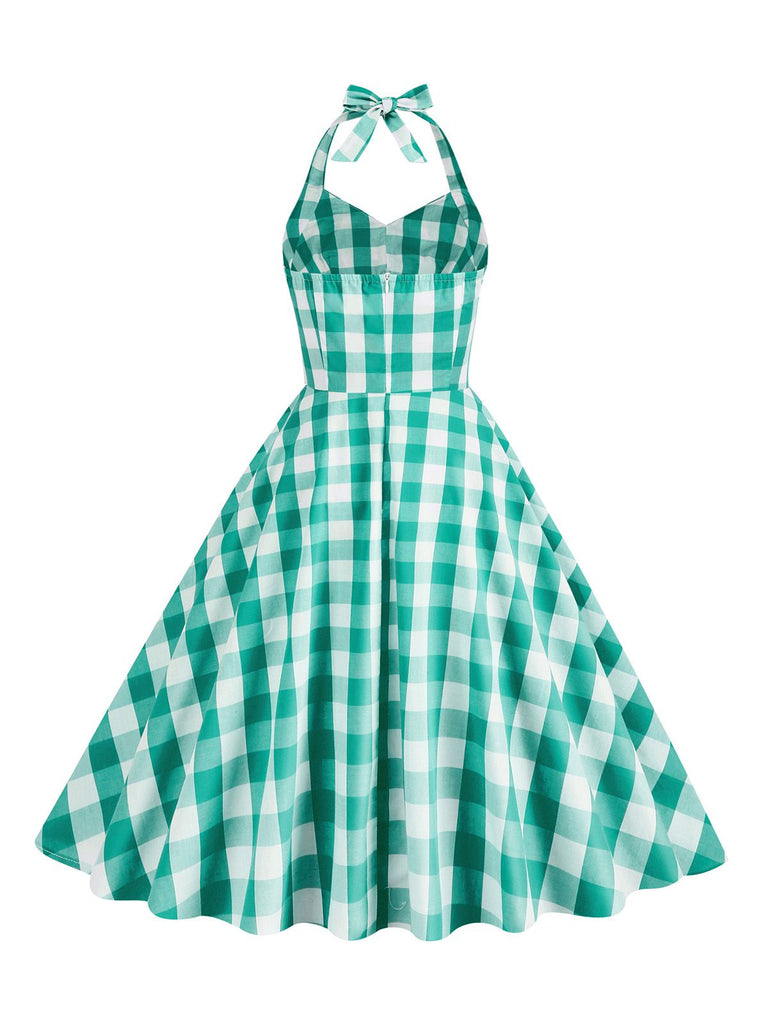 1950s Plaid Halter Swing Dress — the kind of 1950s dress that makes strangers smile