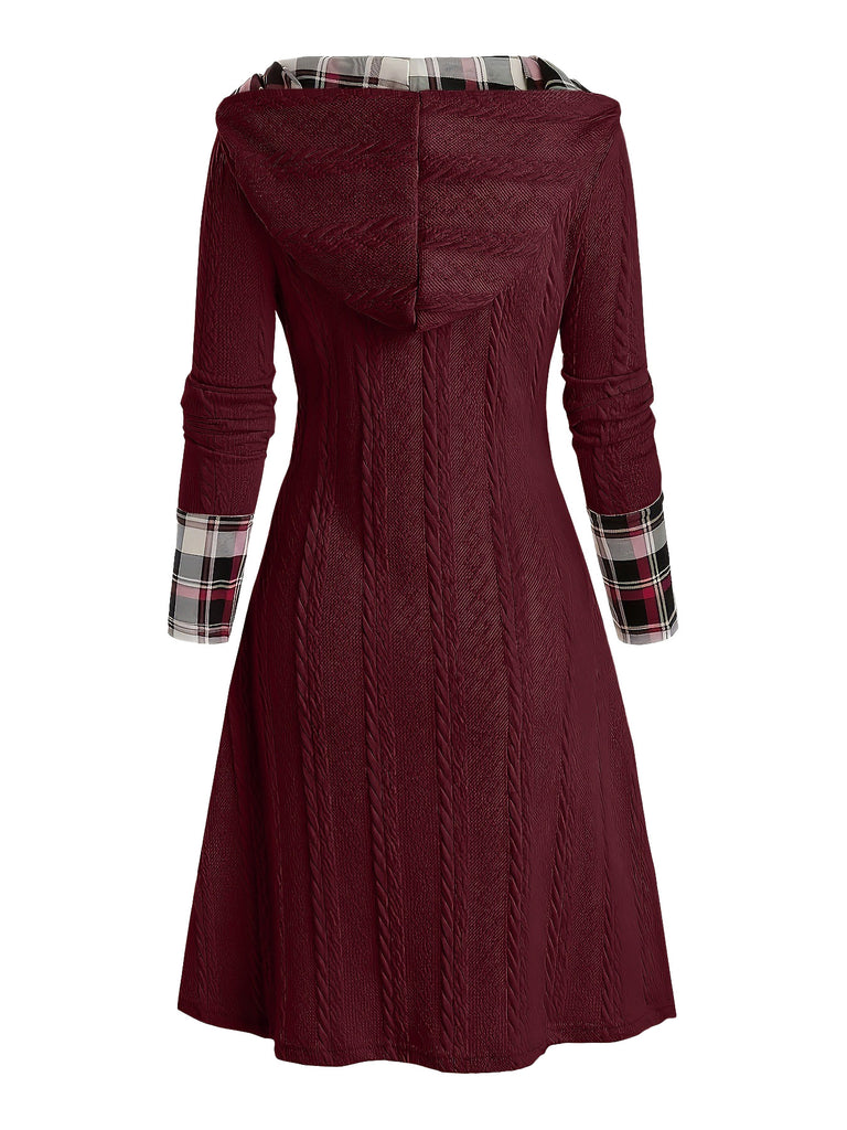 This 1950s Plaid Knit Hooded Dress wraps her in 1950s elegance, one twirl at a time