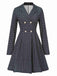 1950s Plaid Notch Lapel Double Breasted Coat, vintage coat, retro outerwear - perfect for women who love vintage and retro fashion