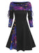 1950s Plaid Patchwork Lace-Up Off-Shoulder Dress — vintage elegance for the modern woman